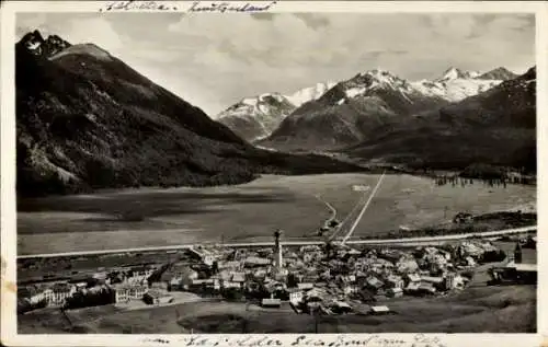 Ak Samaden Samedan Kanton Graubünden, Panorama mit Berninagruppe