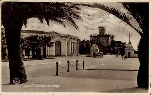 Ak Estoril Cascaes Cascais Portugal, Eingang zum Park