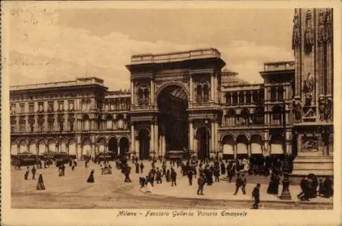 Ak Milano Mailand Lombardia, Facciata Galleria Vittorio Emanuele