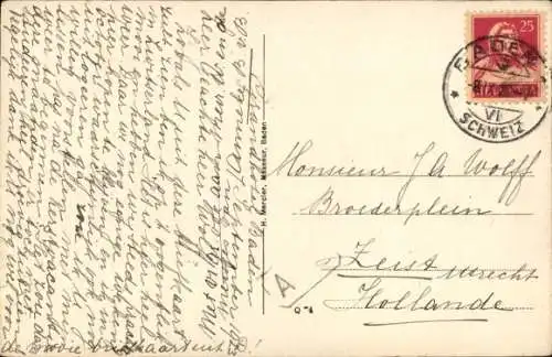 Ak Baden Kanton Aargau Schweiz, Totalansicht