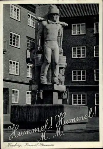 Ak Hamburg, Partie am Hummelbrunnen, Wasserträger