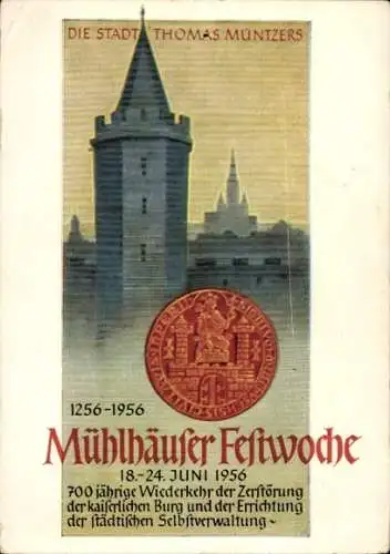 Ak Mühlhausen Thüringen, Festwoche 1956, Thomas Müntzer