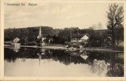 Ak Ambach Münsing Bayern, Partie am Starnberger See