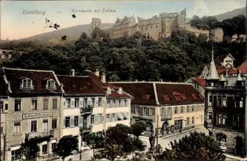 Ak Heidelberg am Neckar, Kornmarkt, Schloss