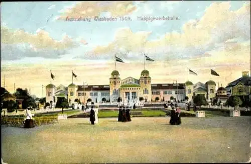 Ak Wiesbaden in Hessen, Ausstellung 1909, Hauptgewerbehalle