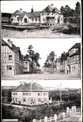 Ak Grafenwöhr in der Oberpfalz Bayern, Truppenübungsplatz, Offizierskasino, Lager, Generalswohnung