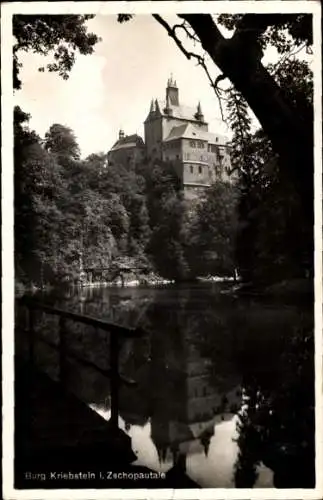 Ak Kriebstein in Sachsen, Burg Kriebstein, Schloss, Zschopautal