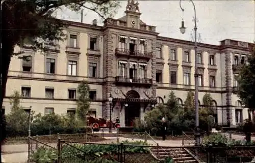Ak Bad Kissingen Unterfranken Bayern, Königliches Kurhaus mit Maxbrunnen, Auto
