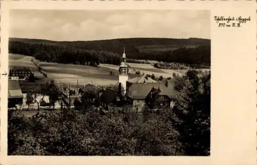 Ak Schellerhau Altenberg im Erzgebirge, Blick auf die Kirche und Umgebung