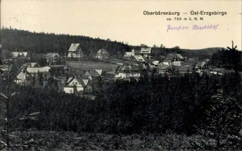 Ak Oberbärenburg Ost Erzgebirge, Teilansicht mit Blick auf Villen