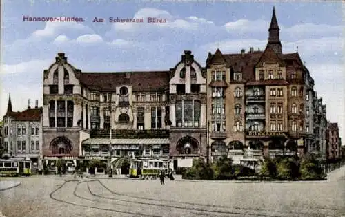 Ak Linden Hannover, Am schwarzen Bären, Straßenbahn, Geschäft Diekmann & Co.