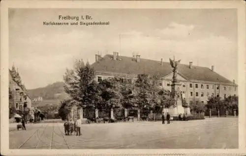 Ak Freiburg im Breisgau, Karlskaserne, Siegesdenkmal