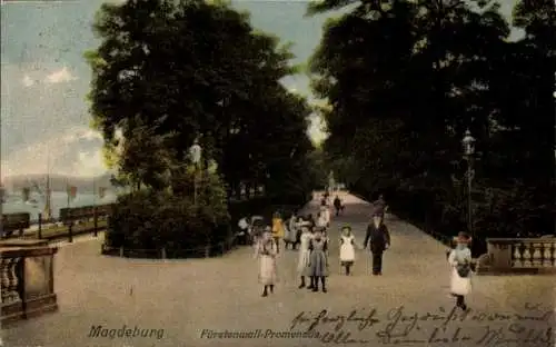 Ak Magdeburg an der Elbe, Fürstenwall-Promenade