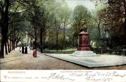 Ak Magdeburg an der Elbe, Augustastraße, Friesen Denkmal