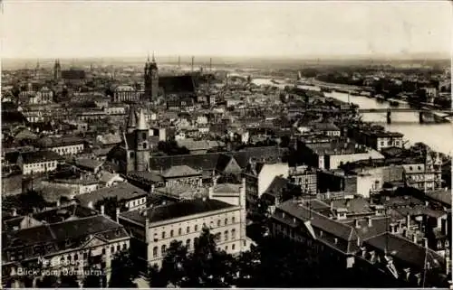 Ak Magdeburg in Sachsen Anhalt, Panorama, Blick vom Domturm