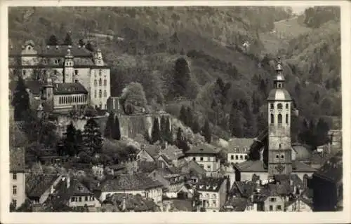 Ak Baden Baden am Schwarzwald, neues Schloss und Stiftskirche