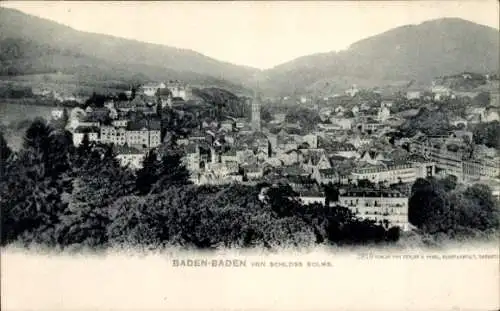 Ak Baden Baden am Schwarzwald, Blick vom Schloss Solms