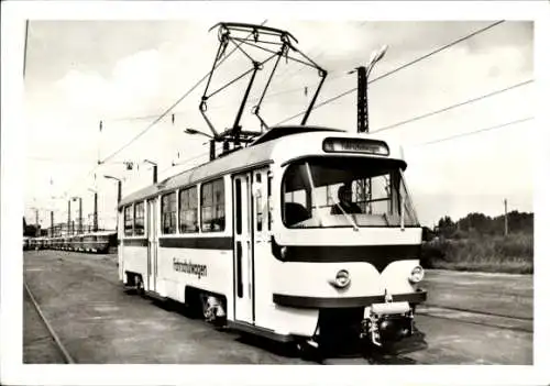 Ak 100 Jahre Straßenbahn in Halle Saale, T4D Fahrschulwagen VF2, Ehem. Triebwagen Nr 985