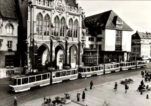 Ak Erfurt in Thüringen, 100 Jahre Erfurter Straßenbahn, Tatra Dreierzug