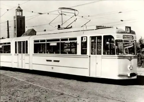 Ak Erfurt, 100 Jahre Erfurter Straßenbahn 1983, Gelenktriebwagen 151 aus Gotha von 1959, Linie 3