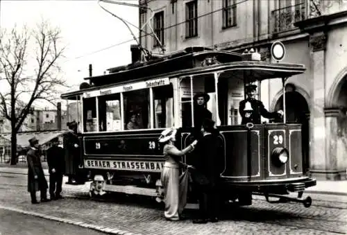 Ak Gera in Thüringen, 75 Jahre Geraer Straßenbahn, Historischer Triebwagen Nr. 19, Baujahr 1905