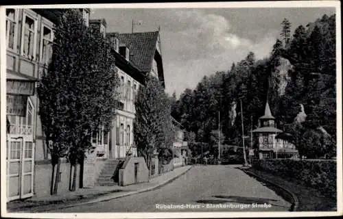 Ak Rübeland Oberharz am Brocken, Blick in die Blankenburger Straße