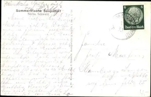 Ak Saupsdorf Sebnitz in Sachsen, Blick vom Wachberg, Schweizerkrone