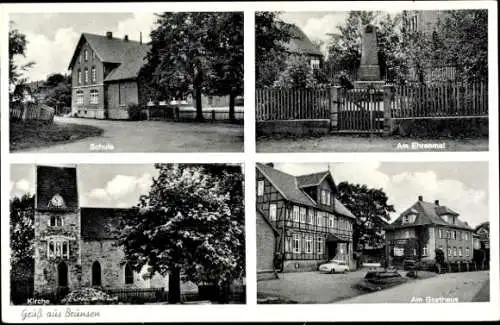 Ak Brunsen Einbeck in Niedersachsen, Gasthaus, Kirche, Schule, Ehrenmal