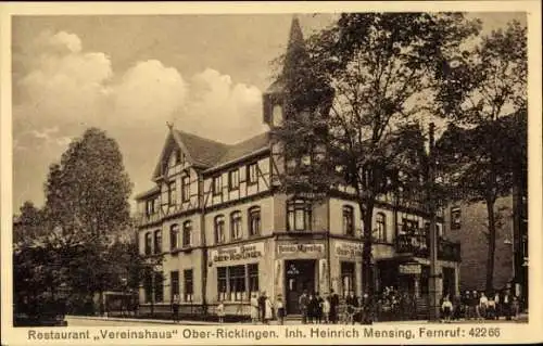 Ak Oberricklingen Ricklingen Hannover, Restaurant Vereinshaus