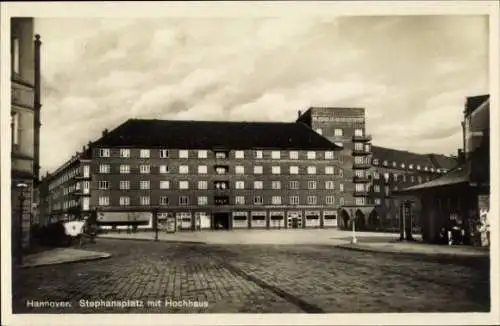 Ak Hannover in Niedersachsen, Stephansplatz mit Hochhaus