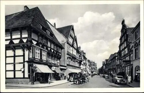 Ak Hameln, Blick auf Osterstraße, Kutsche, Autos, Passanten