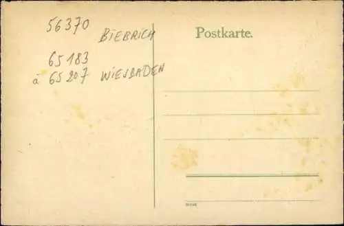 Ak Biebrich am Rhein Wiesbaden, Dampfer, Aussichtstempel auf den Neroberg, Kursaalweiher