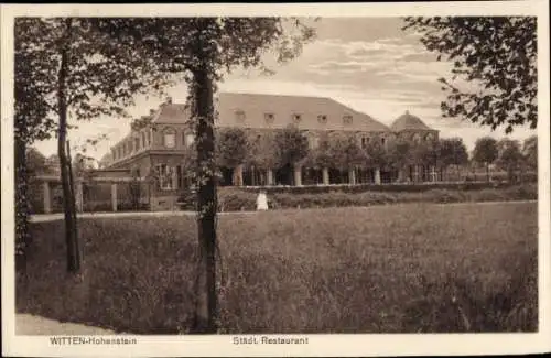 Ak Witten Hohenstein im Ennepe Ruhr Kreis, Städtisches Restaurant, Außenansicht