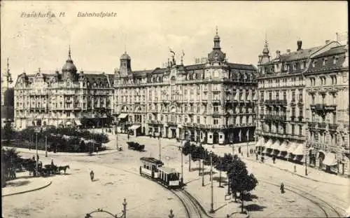 Ak Frankfurt am Main, Partie am Bahnhofplatz