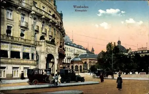 Ak Wiesbaden in Hessen, Blick auf den Kranzplatz, Autos