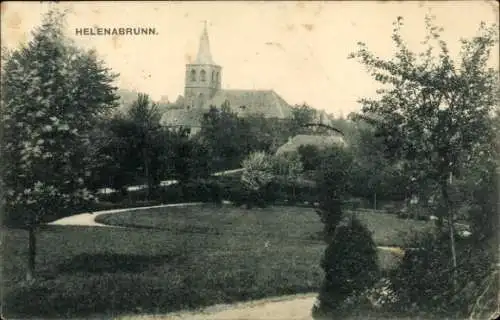 Ak Mönchengladbach am Niederrhein, Helenabrunn, Park, Kirche