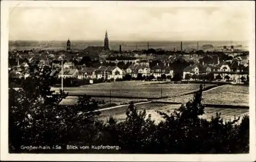 Ak Großenhain Sachsen, Blick vom Kupferberg, Felder
