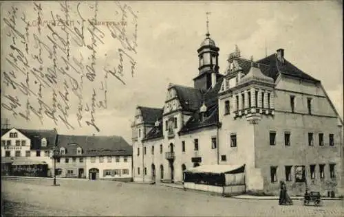 Ak Lommatzsch in Sachsen, Marktplatz