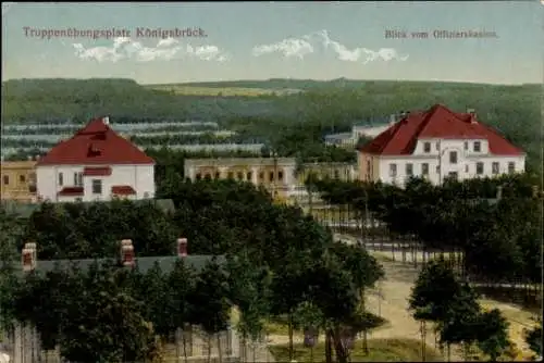 Ak Königsbrück in der Oberlausitz, Truppenübungsplatz, Blick vom Offizierskasino