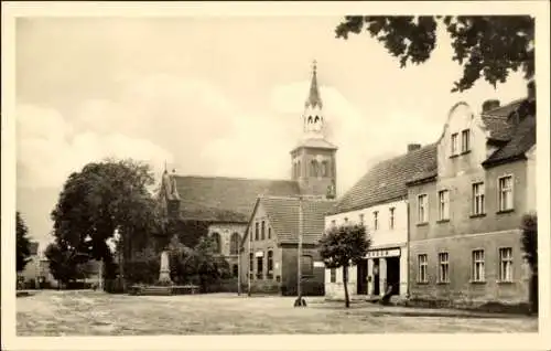 Ak Züllsdorf Herzberg Elster, Dorfplatz