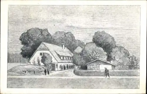 Künstler Ak Taeger, Dresden Langebrück, Dresdner Heide, Hofewiese