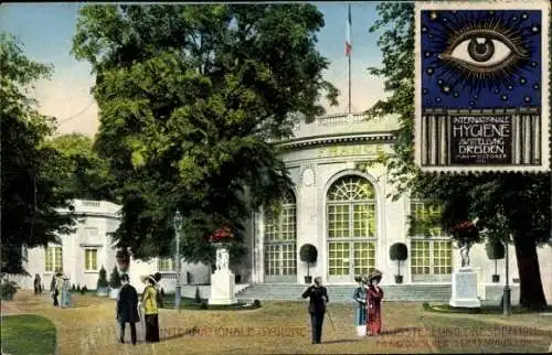 Ak Dresden, Hygiene Ausstellung 1911, Französischer Staatspavillon