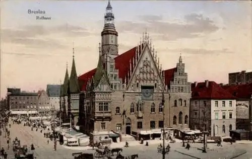 Ak Wrocław Breslau Schlesien, Rathaus