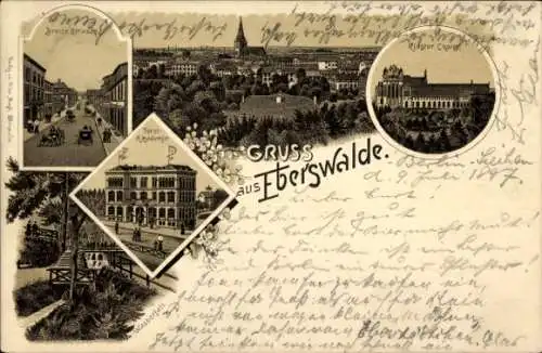 Litho Eberswalde in Brandenburg, Breite Straße, Kloster Chorin, Forstakademie