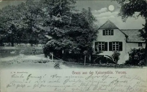 Mondschein Ak Viersen in Nordrhein Westfalen, Kaisermühle