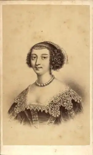 CdV Madame de Montbazon, Marie de Rohan-Montbazon, Herzogin von Chevreuse, Portrait