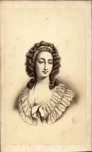 CdV Marie-Maurille de Sombreuil, Gräfin von Villelume, Portrait