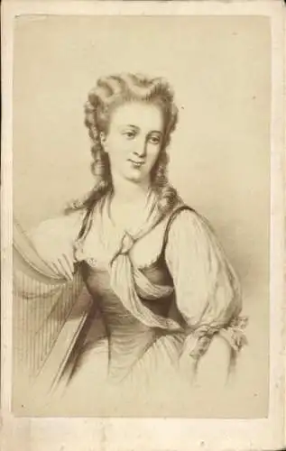 CdV Madame de Genlis, Félicité de Genlis, Gräfin von Genlis, Hofdame, Schriftstellerin, Portrait