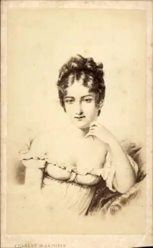 CdV Julie Récamier, Madame de Récamier, Jeanne Françoise Julie Adélaïde Bernard, Schriftstellerin