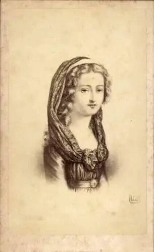 CdV Madame Royale, Marie Thérèse Charlotte de Bourbon, Portrait